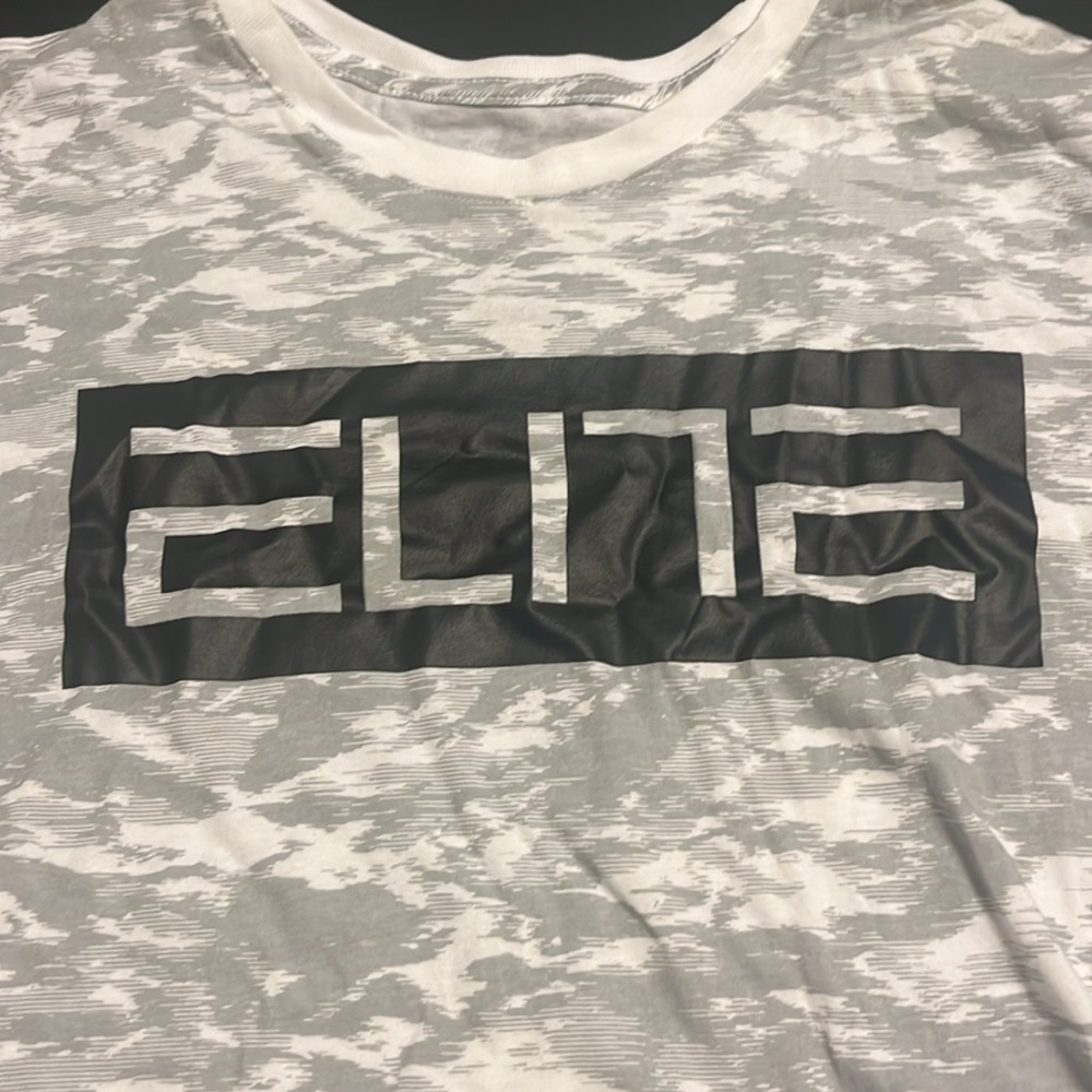 Nike elite men's long sleeve tee size med- white /gray - Picture 2 of 5